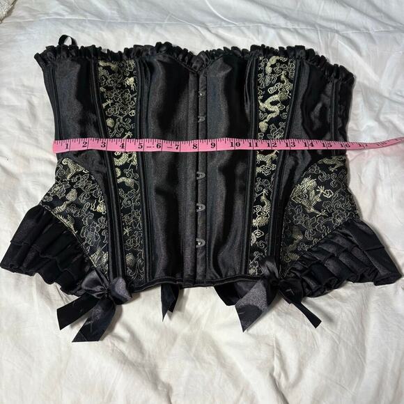 ICOLLECTION Corset Blk Sz 44 Cosplay Costume Dark Fairy Core Witchy Biker Edgy - Picture 9 of 10